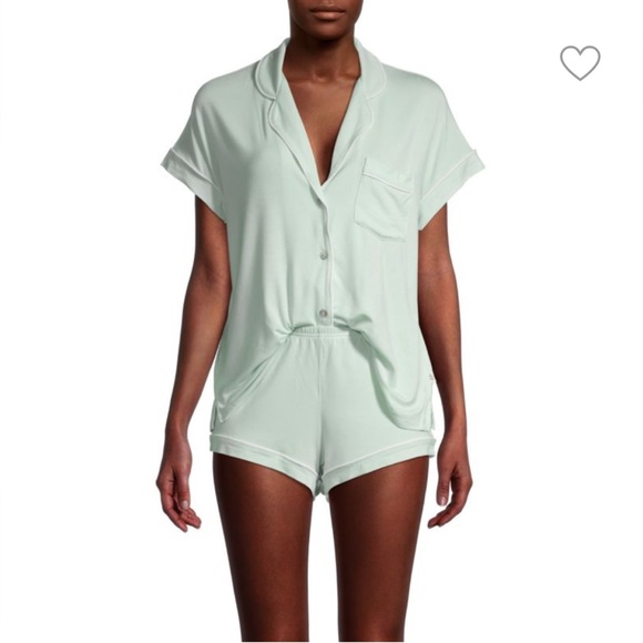 UGG Amelia Short Jersey Pajamas in Mint green W1363 Sz M - Picture 2 of 13